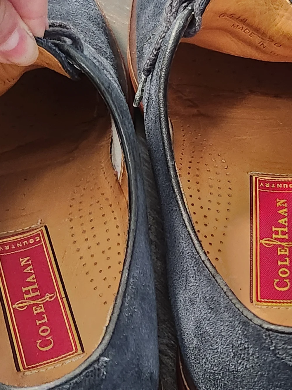 Cole Haan Country Derby Shoes Men’s 9D Blue Suede Lace Up Plain Toe Dress Casual - Picture 9 of 10